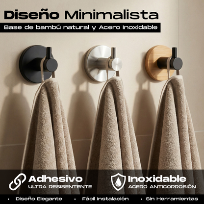 BYSER Ganchos Adhesivos para Pared – Pack de 5 (3 Colores disponibles)