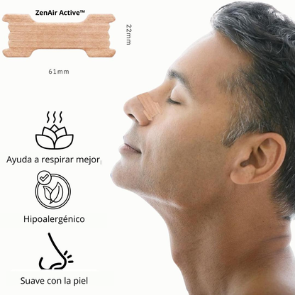 ZenAir Active™ Tiras nasales desechables diseñadas para tu comodidad y bienestar